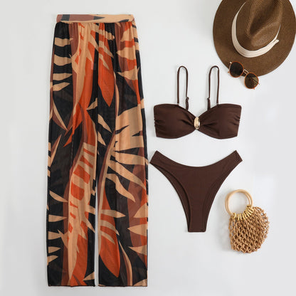 Beach Vacation Three Piece Swimsuit Women Bikini Bikini Swimsuit Outfit