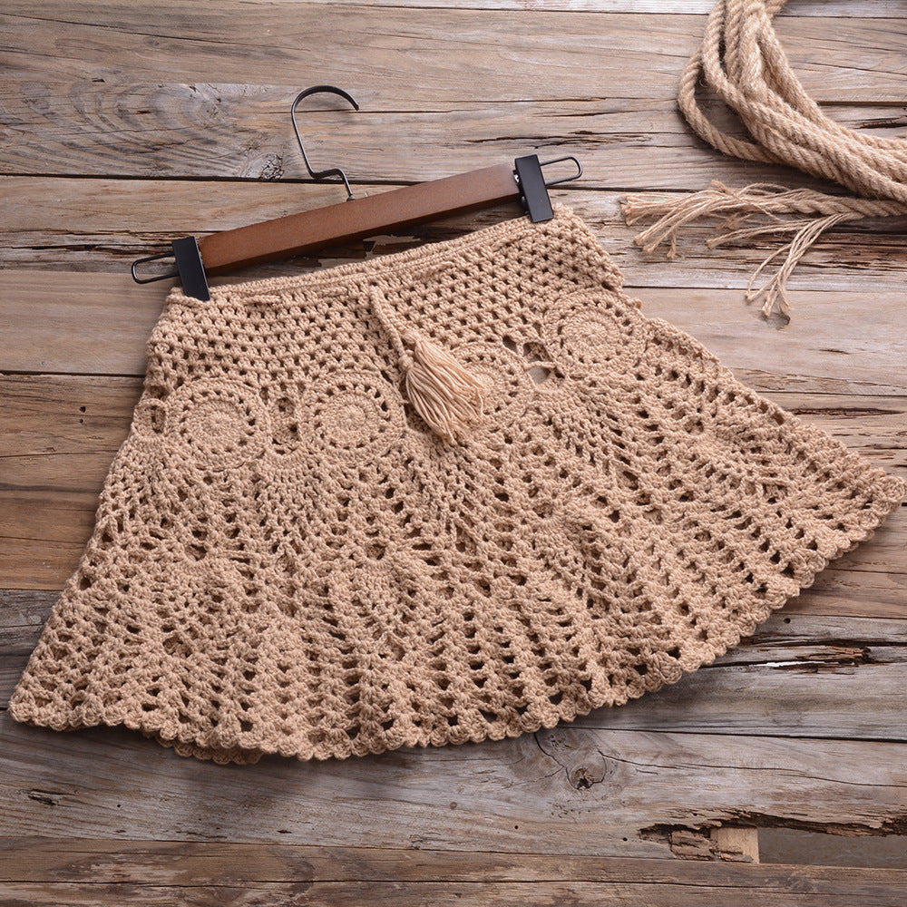 Solid Color Slubbed Fabric Sexy Top Handmade Beach Lotus Dress