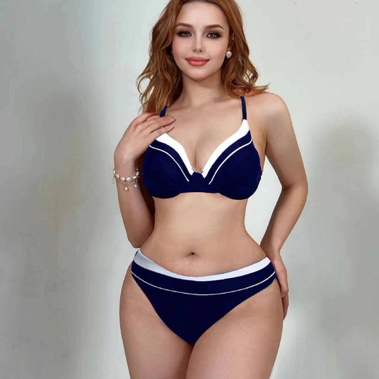 Bikini Steel Bracket Gathered Split Sexy Mesh Three Piece Swimsuit Women