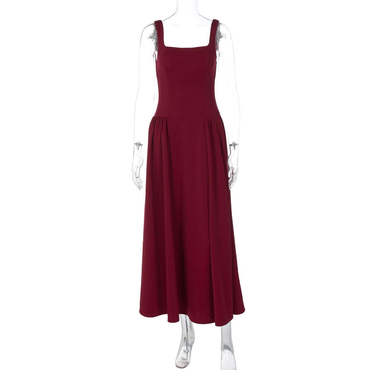 Women Clothing Summer Sexy Backless Zipper Slim Fit Waist Shoulder Strap Dress