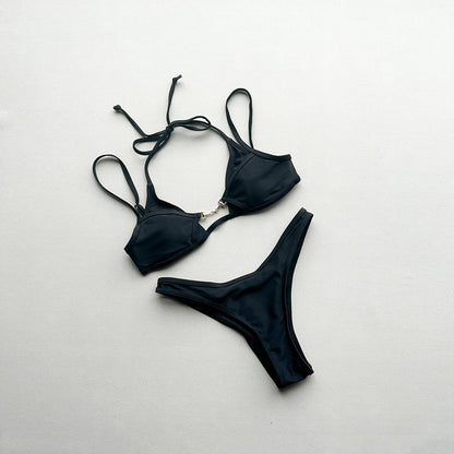 Bikini Sexy Solid Color Bikini Split Women Swimsuit Swimsuit for Women