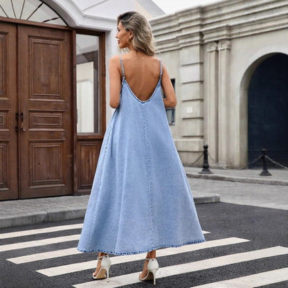 Women Summer Vacation Denim Dress