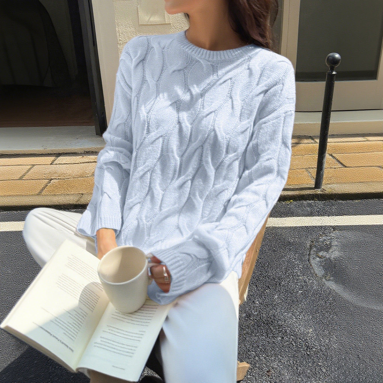 Women Casual Minimalist Long Sleeve Solid Color Vest Sweater