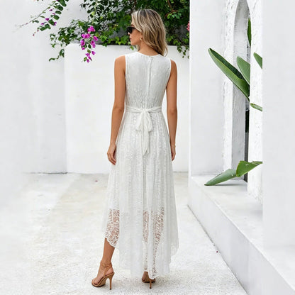 Dress Sexy Lace Stitching Front Short Back Long Party Dress for Women