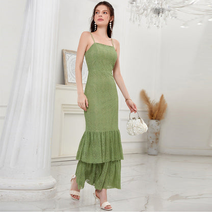Women Clothing Summer Party Party Strap Sexy Fishtail Dress