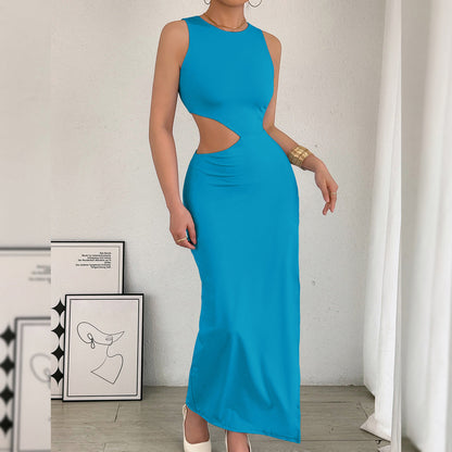 Arrival Maxi Dress Women Sleeveless Hollow Out Cutout Slit Maxi Dress