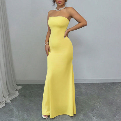 Dress Tube Top Backless Strap Dress Sexy Socialite Slim Dress
