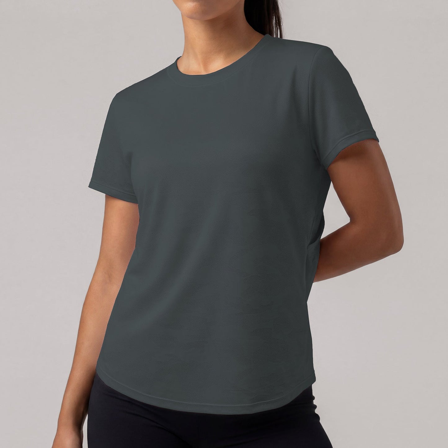 Summer Short Sleeved Women Jacquard Running Training Wear Fitness Sports Top T shirt Breathable Quick Drying Blouse