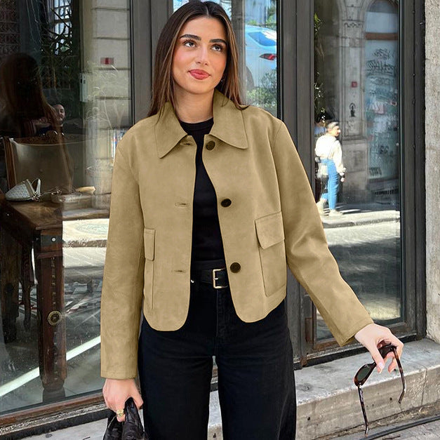 Suede Fall Women Clothing Jacket Coat Women Clothing