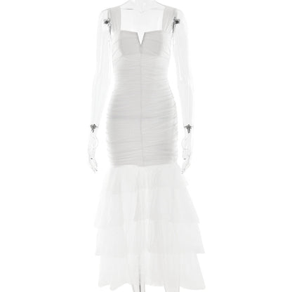 Spring Summer Sexy Patchwork Strap Dress Sexy Skinny Sheath Women Clothing Dress