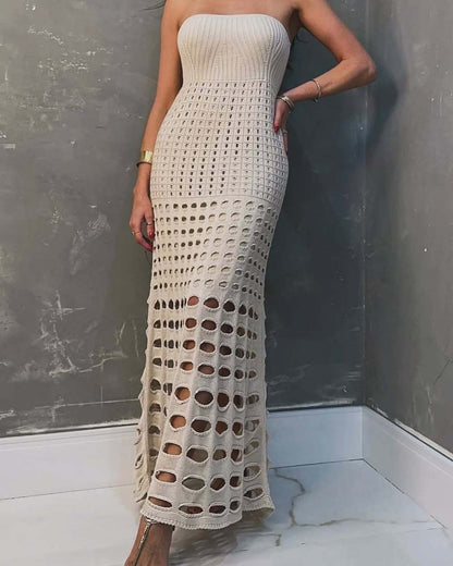 Spring Summer Tube Top One Step Dress Seaside Sexy Tight Dress
