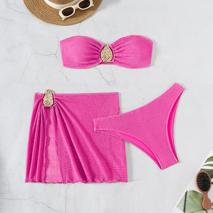 Spring Vacation Beach Three Piece Split Swimsuit Skirt