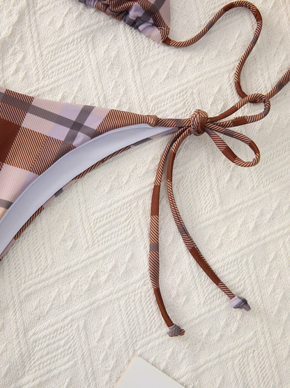 Halter Sexy Triangle Cup Bikini Shorts Three Piece Sets