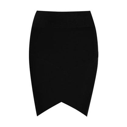Sexy Cross Skirt Solid Color All Matching High Waist Bandage Hip Skirt Knitted Stretch Nightclub Party Skirt