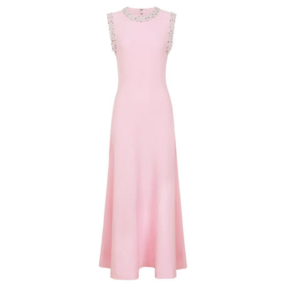Summer Ladies Internet Popular Slim-Fitting Slimming Rhinestone Sleeveless Maxi Dress Women