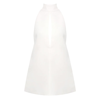 Women Clothing Split Halter round Neck Short Dress Design Blazers Dress Vacation