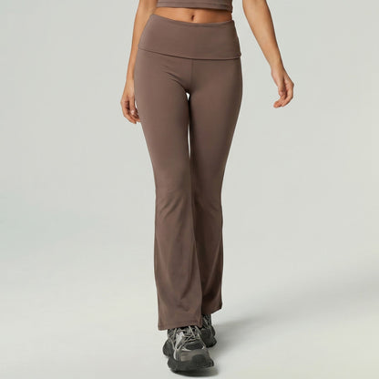 Quick Drying Sports Fitness Wear Short Sleeved Top Long Pants Bell Bottom Pants Tummy Control Butt Lifting Yoga Set
