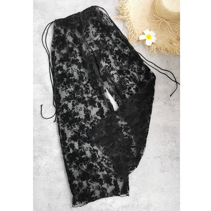 Sexy Backless Halter Lace up Three Point Bikini Lace Stitching Trousers Suit Split Swimsuit for Women