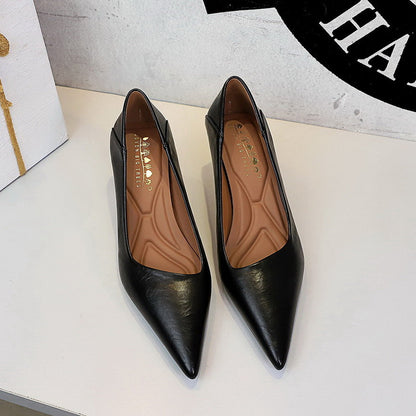 French Work Comfortable All Match Office Work Pointed High Heels Women Stiletto Heel Non Wear Feet Classy Shoes