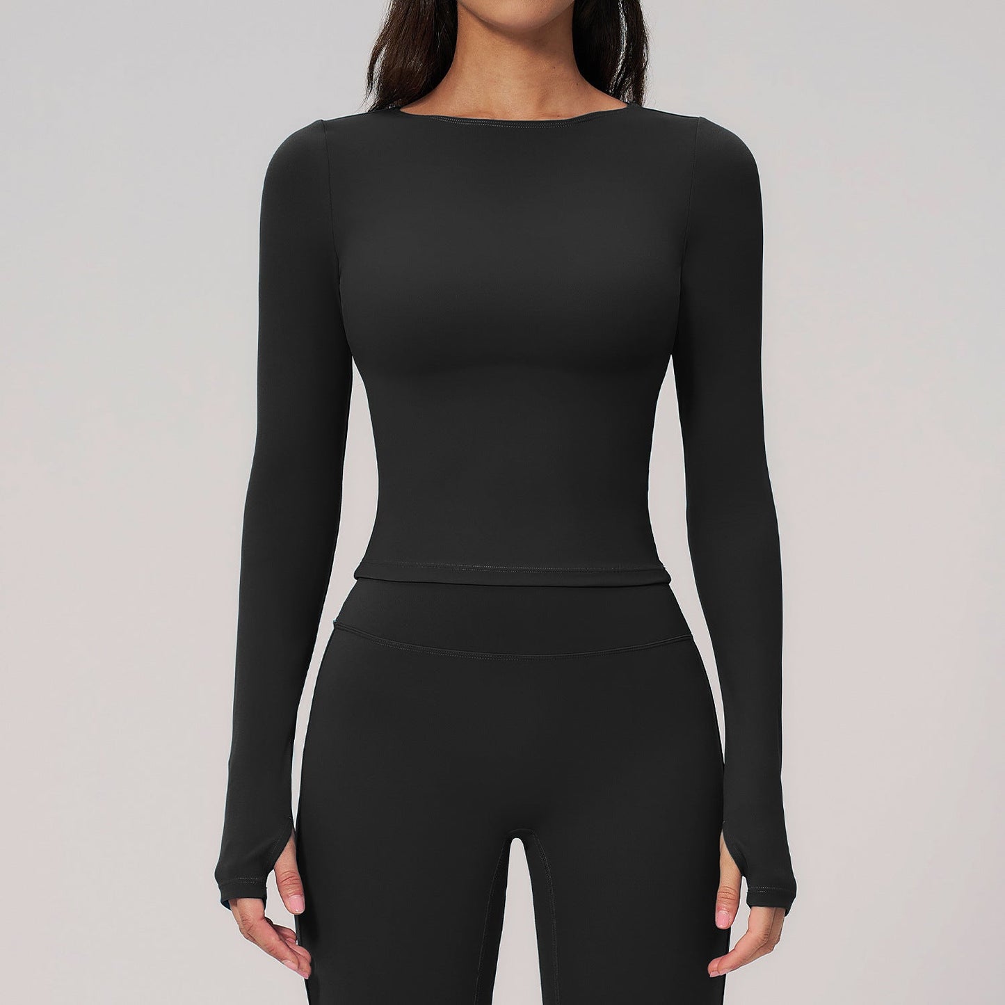 Summer Cream Brushed Yoga Clothes Long Sleeve Outdoor Sports Running Workout Long Sleeve Yoga Clothes Women