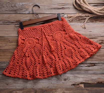 Solid Color Slubbed Fabric Sexy Top Handmade Beach Lotus Dress