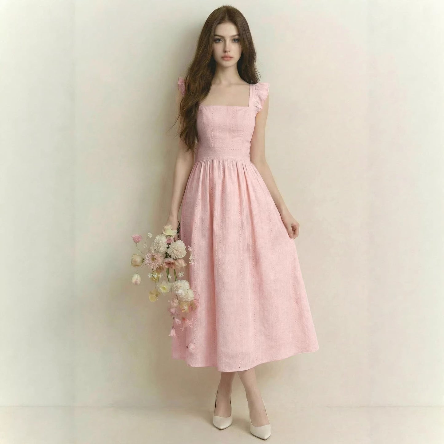 Small Sweet Lady High-Grade Elegant Dress Long Slim Fit Seaside Summer Sexy Cami Dress