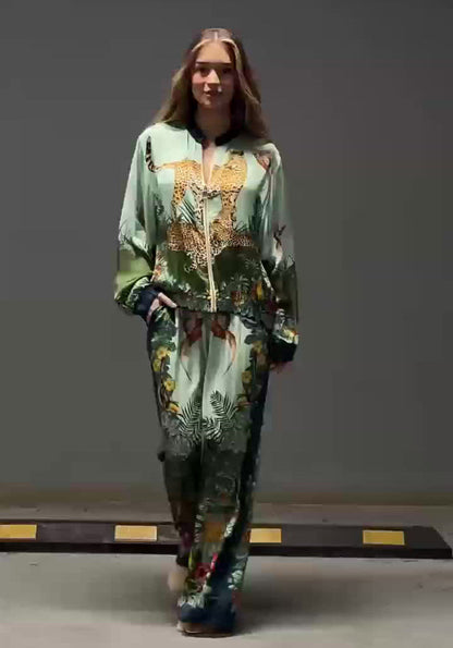 Summer Sexy Print Coat Two Piece Sets Pants