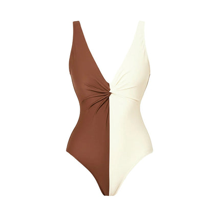 Swimsuit Color Matching Simple High Sense One Piece Swimsuit Set