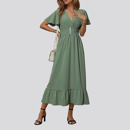 Summer Women Slim Fit Green Dress