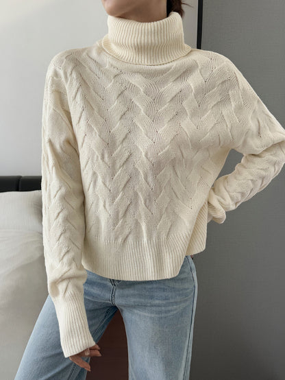 Women Clothing Autumn Winter Casual Solid Color Wool Long Sleeve Sweaters