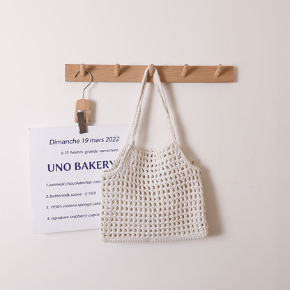 Hollow Out Cutout Portable Cotton Woven Bag Casual Straw Bag Holiday Beach Bag All Match Women Bag