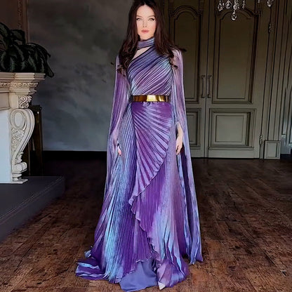 Summer Long Shawl Split Graceful Formal Dress Belt Dress