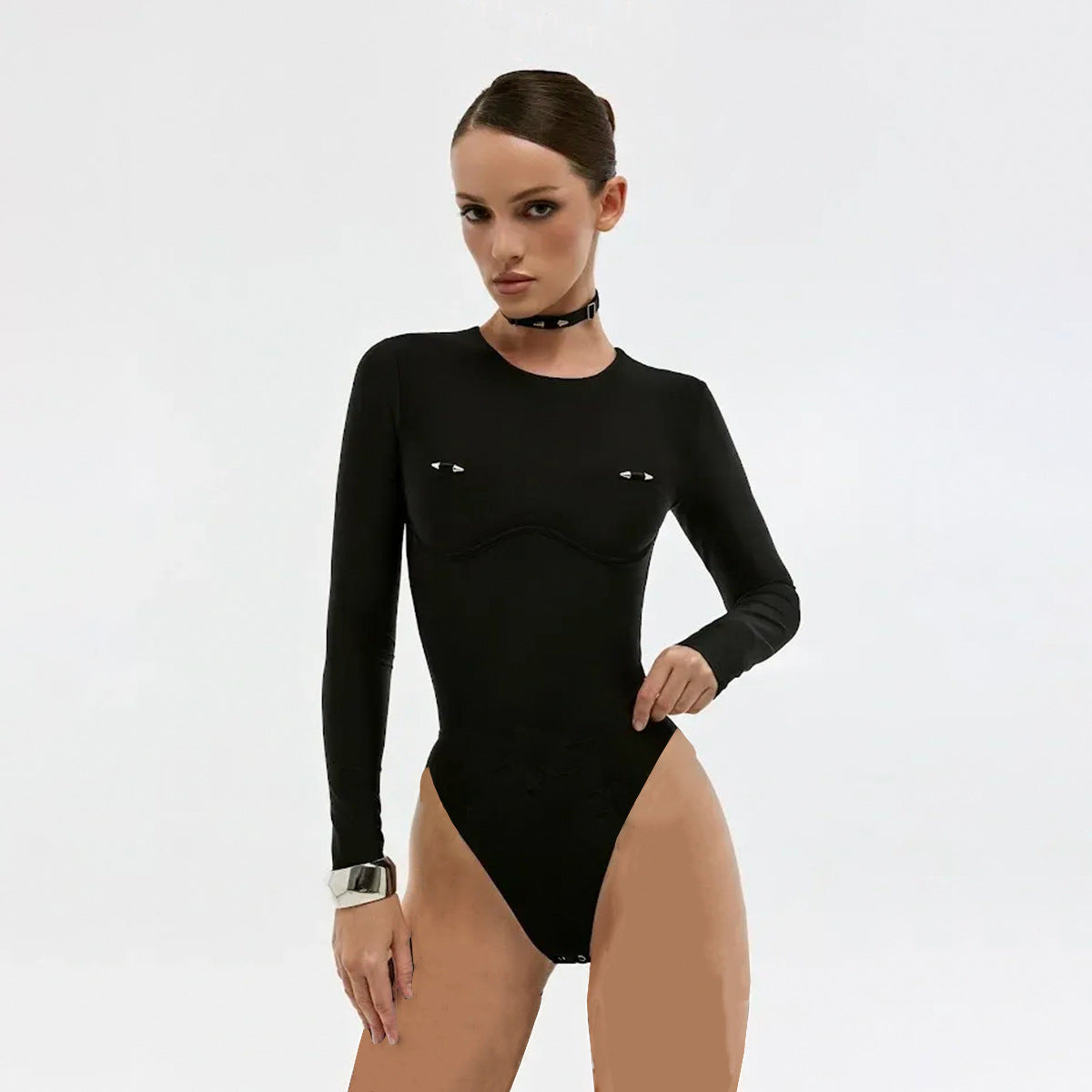 One Piece Swimsuit Women Bikini Lady Sexy Long Sleeved Swimwear Bikini Women