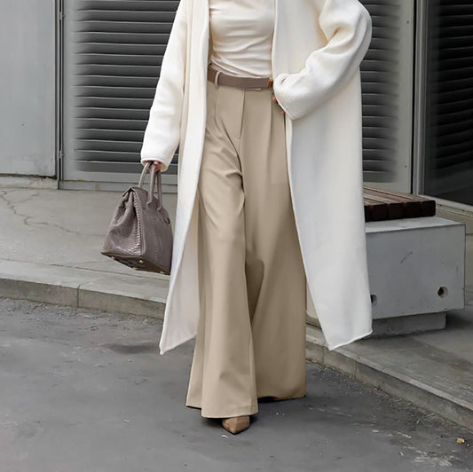 Casual Khaki Fashionable Elegant Wide Leg Pants Autumn Winter All Matching Lazy Office High Waist Work Pant Trousers