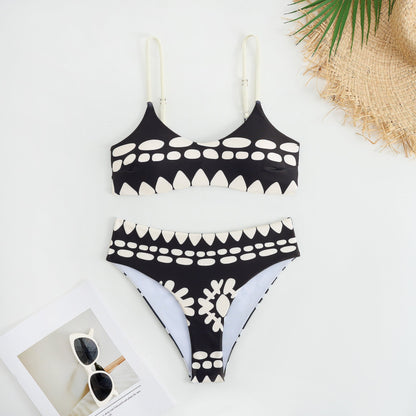 Sexy Split Three Piece Polyester Swimsuit Women Chiffon Dress Swimsuit Outfit