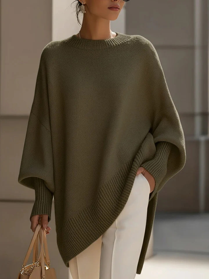 Autumn Winter round Neck Pullover Sweater Women Loose Lazy Solid Color Women Sweater