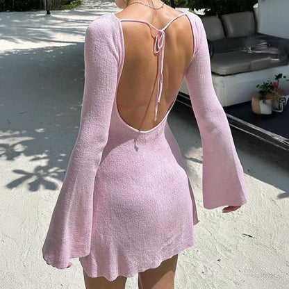 Women Clothing Summer Sexy Elegant Long Sleeve Dress