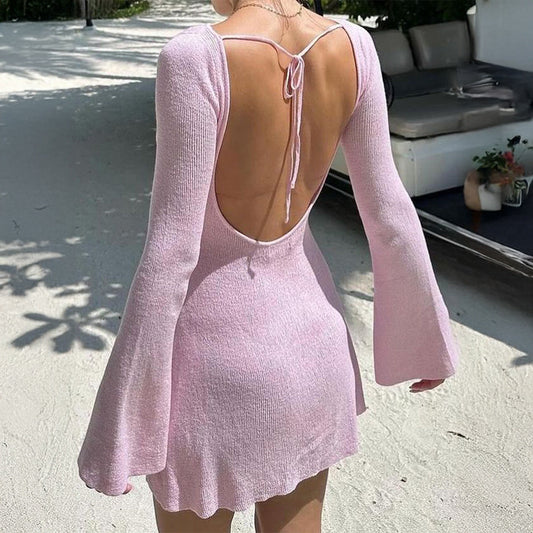 Women Clothing Summer Sexy Elegant Long Sleeve Dress