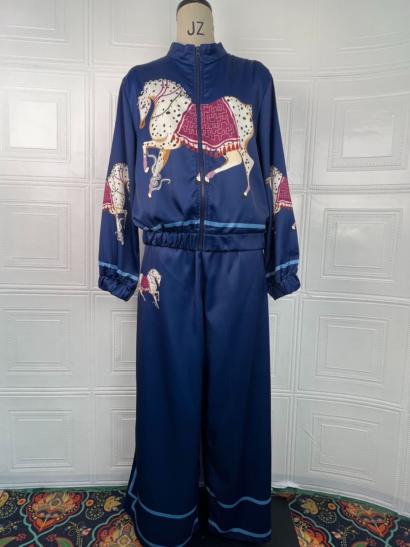Summer Sexy Print Coat Two Piece Sets Pants