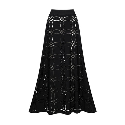 Swimsuit Black High Grade Hollow Out Cutout out Sexy Swimsuit Women Maxi Skirt