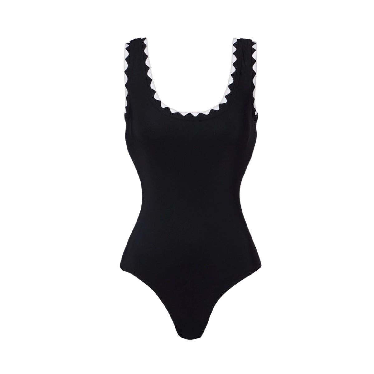Swimsuit Black White Simple High Grade One Piece Swimsuit Women