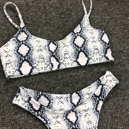 Women Seperated Swimwear Sexy Leopard Print Bikini Push up