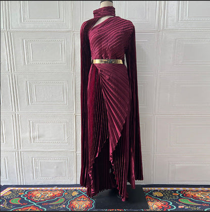 Summer Long Shawl Split Graceful Formal Dress Belt Dress