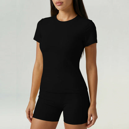 Yoga Clothes Women Two Piece Sets Spring T shirt Shorts Quick Dry Casual Women Sports Yoga Two Piece Sets