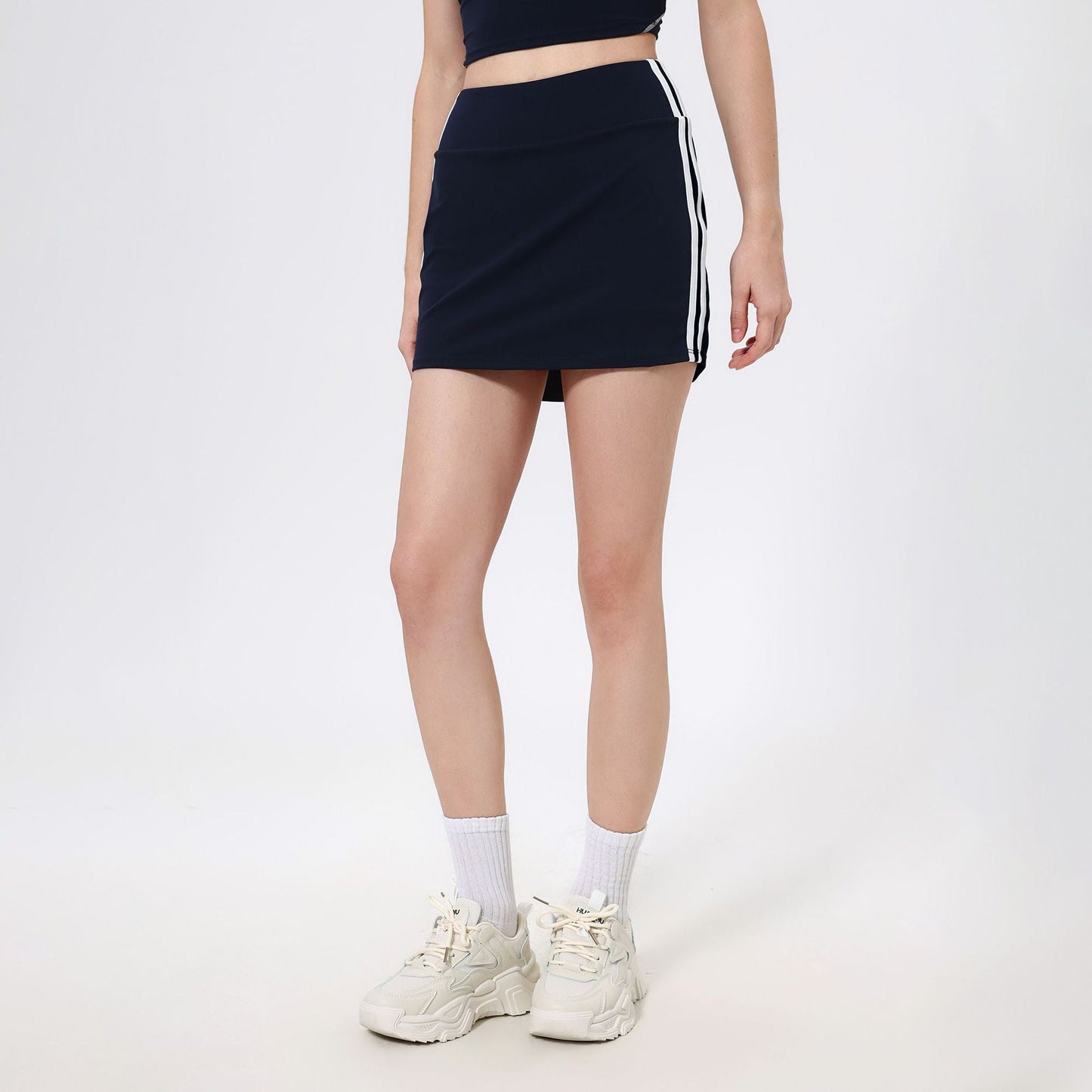 Contrast Color High Waist Running Sports Short Skirt Women Faux Two Piece Anti Exposure Badminton Tennis Skirt Fitness Pants Yoga Skirt