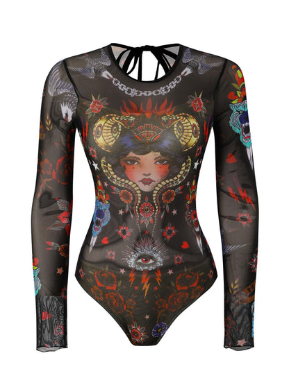 One Piece Swimsuit Women Sexy Retro Mesh Swimsuit Set Two Piece Set Long Sleeve One Piece Swimsuit Vacation Swimsuit