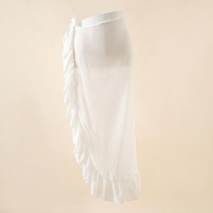 Chiffon Printed Beach Cover up Sexy Slit Skirt Vacation Skirt Beach Cover Up Women