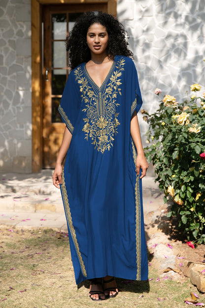 Embroidered Holiday Maxi Dress Seaside Beach Cover up Casual Dress Beach Cover Up Women