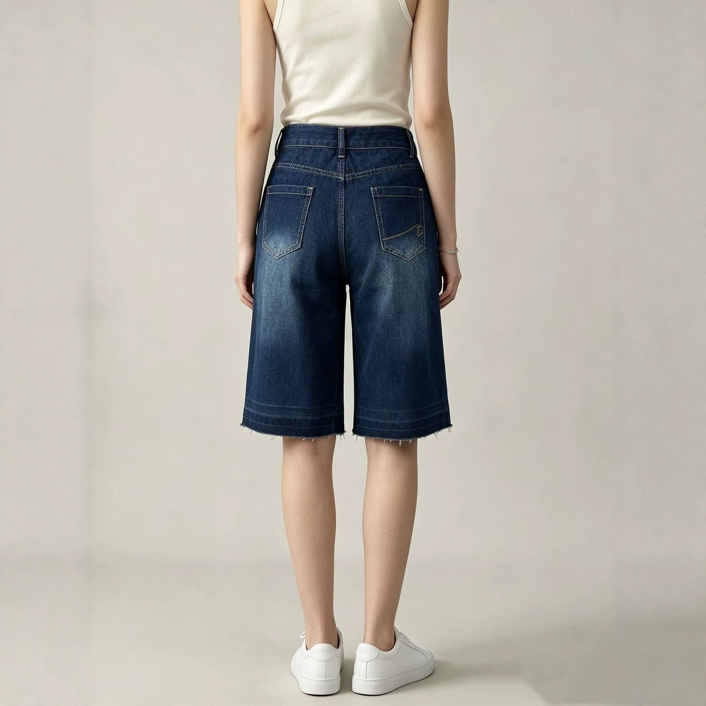 Retro Washed Loose Straight Spring Summer Women Denim Shorts