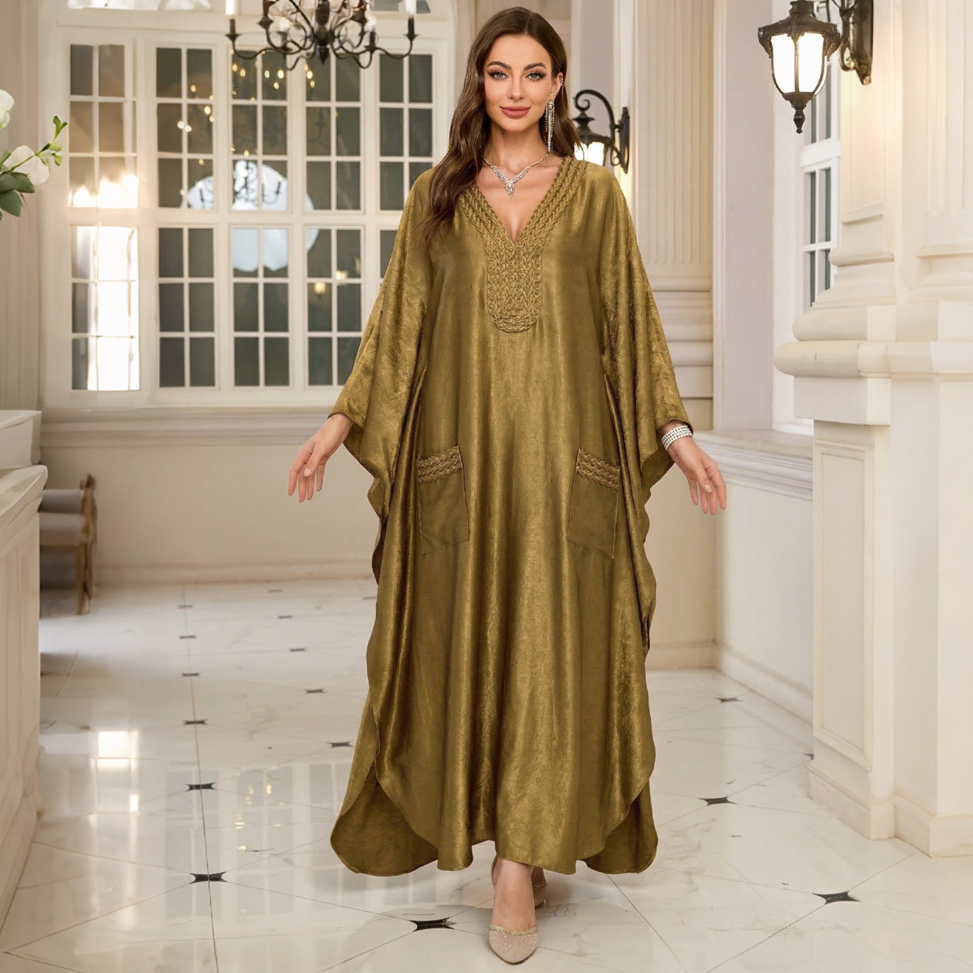 Gold Vacation Beach Coat Maxi Dress Women Loose Maxi Dress Swimsuit Blouse Sun Protective Clothing